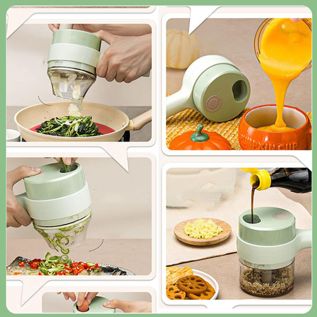Chopnix chopper in use - slicing, chopping and pouring
