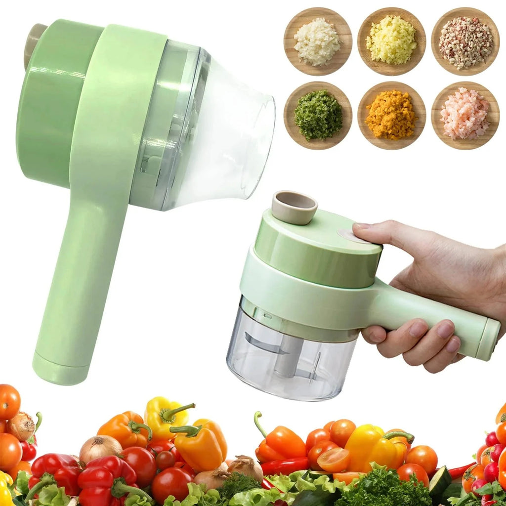Chopnix 4-in-1 electric vegetable chopper - cordless handheld chopper in sage green
